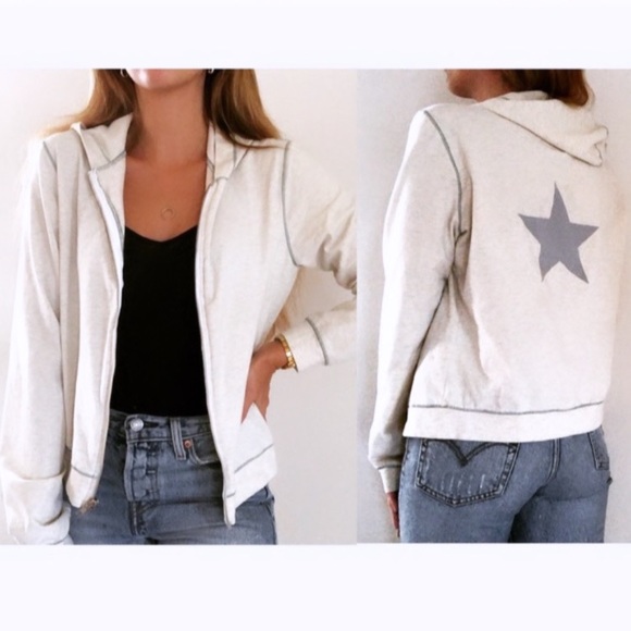 Bella Dahl Sweaters - Bella Dahl Sweats Star Hooded Zip Up Sweater